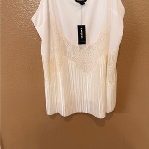 Express Ivory Lace Trim Cami Tank | NWT